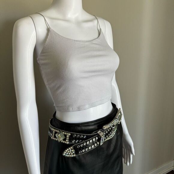 Y2K Rhinestone Embellished Western Style Rocker Belt - Picture 3 of 9